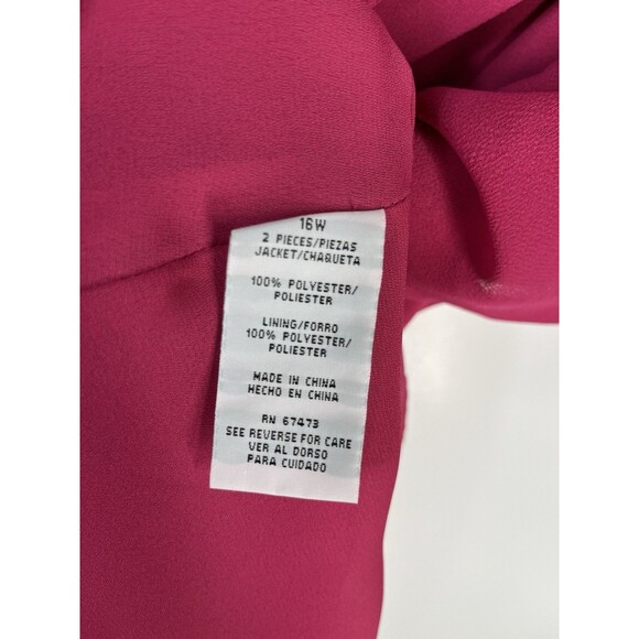 Danny & Nicole Pink Pleated Button Front Career Dress Jacket Size 16W - Picture 4 of 5